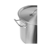 Oala medie cu capac, 17 Lit, 28 cm diametru x 28 cm inaltime, Budget Line, inox18/0, structura solida cu grosime 4 mm, manere nituite dublu, gama Hendi Budget Line