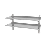 Raft de perete dublu reglabil, cu doua suporturi din otel, HENDI, 1000x300x(H)600mm
