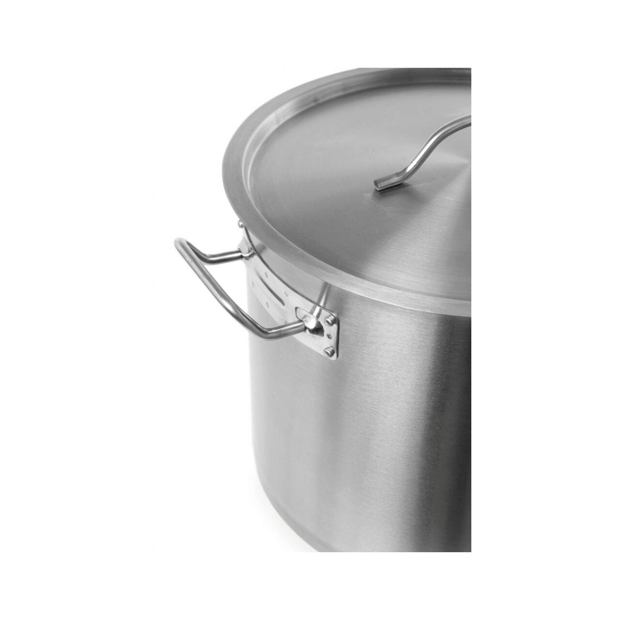 Oala medie cu capac, 24 Lit ,36 cm diametru x 24 inaltime, inox18/0 structura solida cu grosime 4 mm, manere nituite dublu, gama Hendi Budget Line