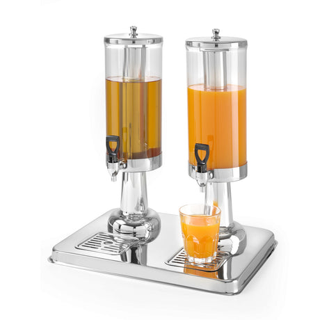 Dispenser suc 3 litri, suport inox, container din policarbonat, Hendi, robinet antipicurare, 215x315x490 mm