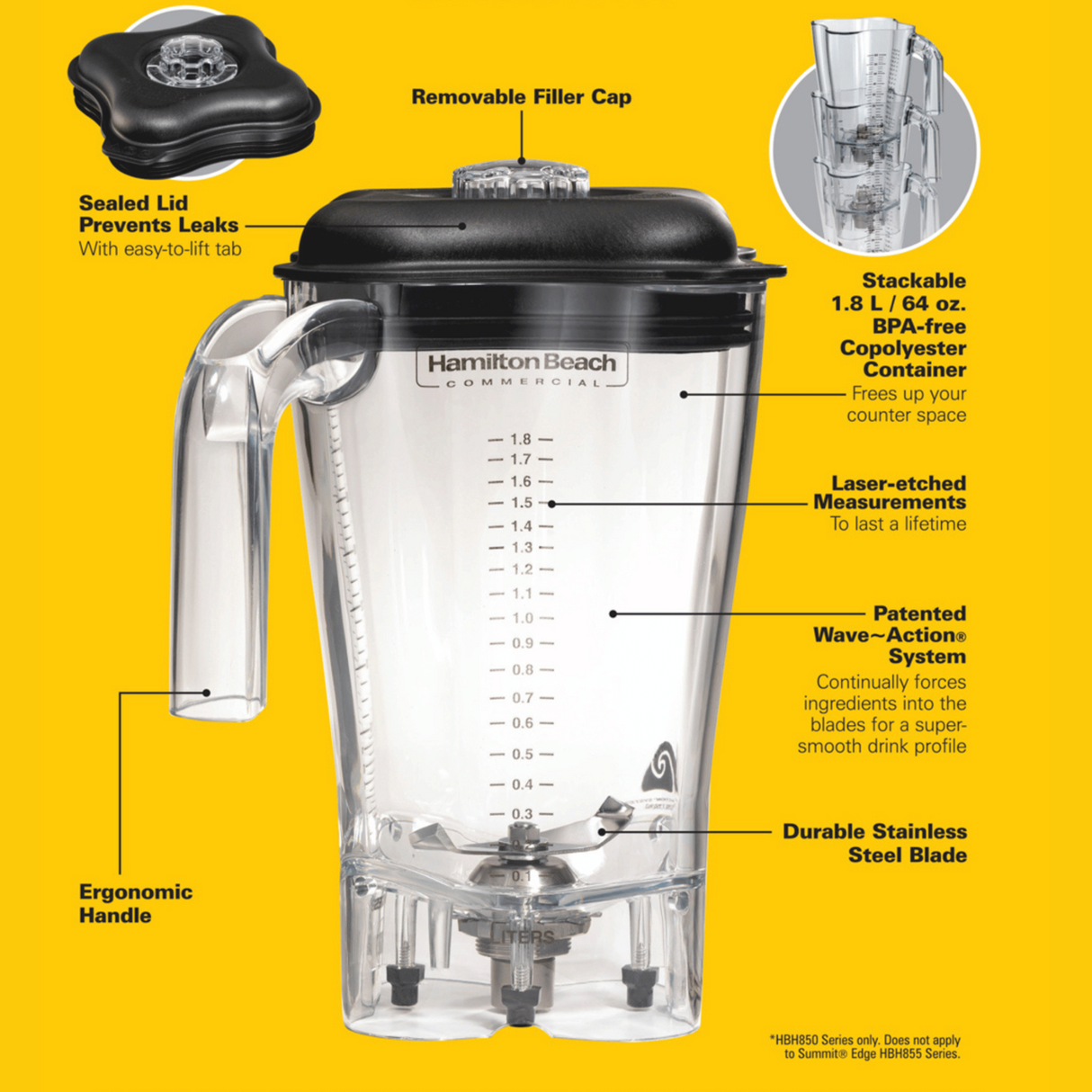 Cană din copoliester pentru HBF600R-CE, Hamilton Beach Commercial, 1,8 l, transparentă