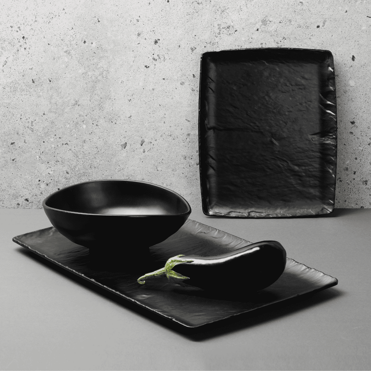 Platou melaminat gri, Rock, GN 1/1, Fine Dine 530x325mm