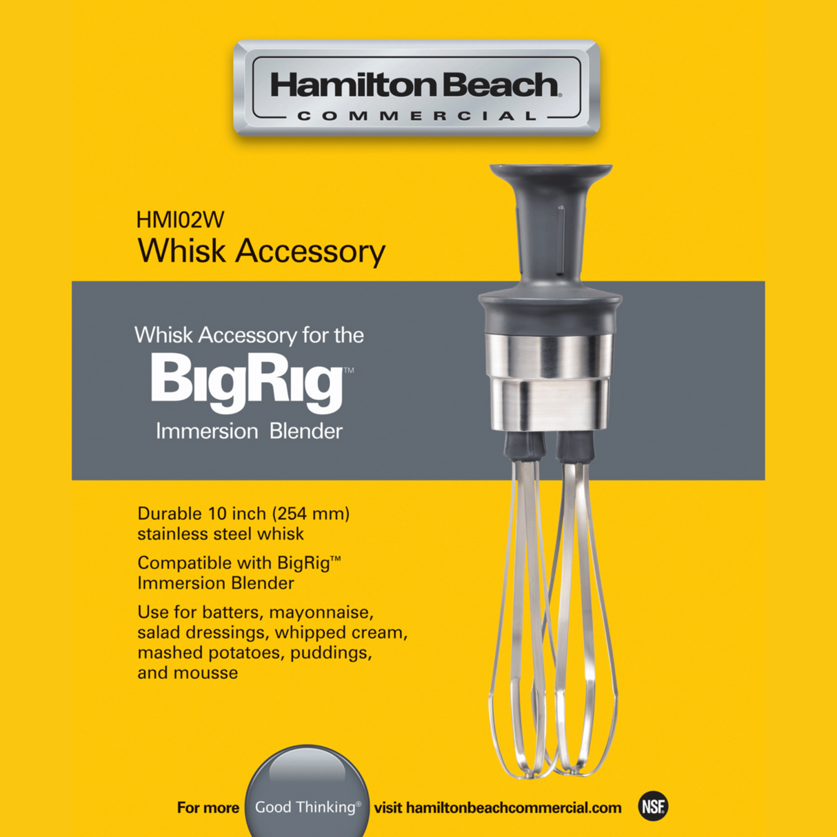 Braț de mixer pentru mixer cu imersie Bigrig™, Hamilton Beach Commercial