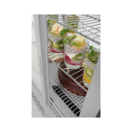 Vitrina rece pt prezentare, 120 lt, interval temp. 0-6 gr C, 160 W, corp inox, ARKTIC by Hendi, 707x570x(H)680mm, Clasa energetica B