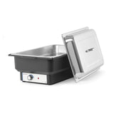 Chafing dish electric Gastronorm GN 1/1, termostat 0-85 gr C, 9 lt, 573x348x(H)284 mm, Hendi Tellano