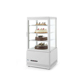 Vitrina rece pt prezentare, alba, 68 lt, interval temp 0-12 gr C, 170 W, 3 rafturi reglabile pe inaltime, ARKTIC by Hendi, 452x406x(H)891 mm, Clasa energetica C