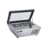 Vitrina de prezentare pentru inghetata, 77 lt, -18/-25 gr C, corp inox, ARKTIC by Hendi, 867x735x(H)373mm, Clasa energetica E