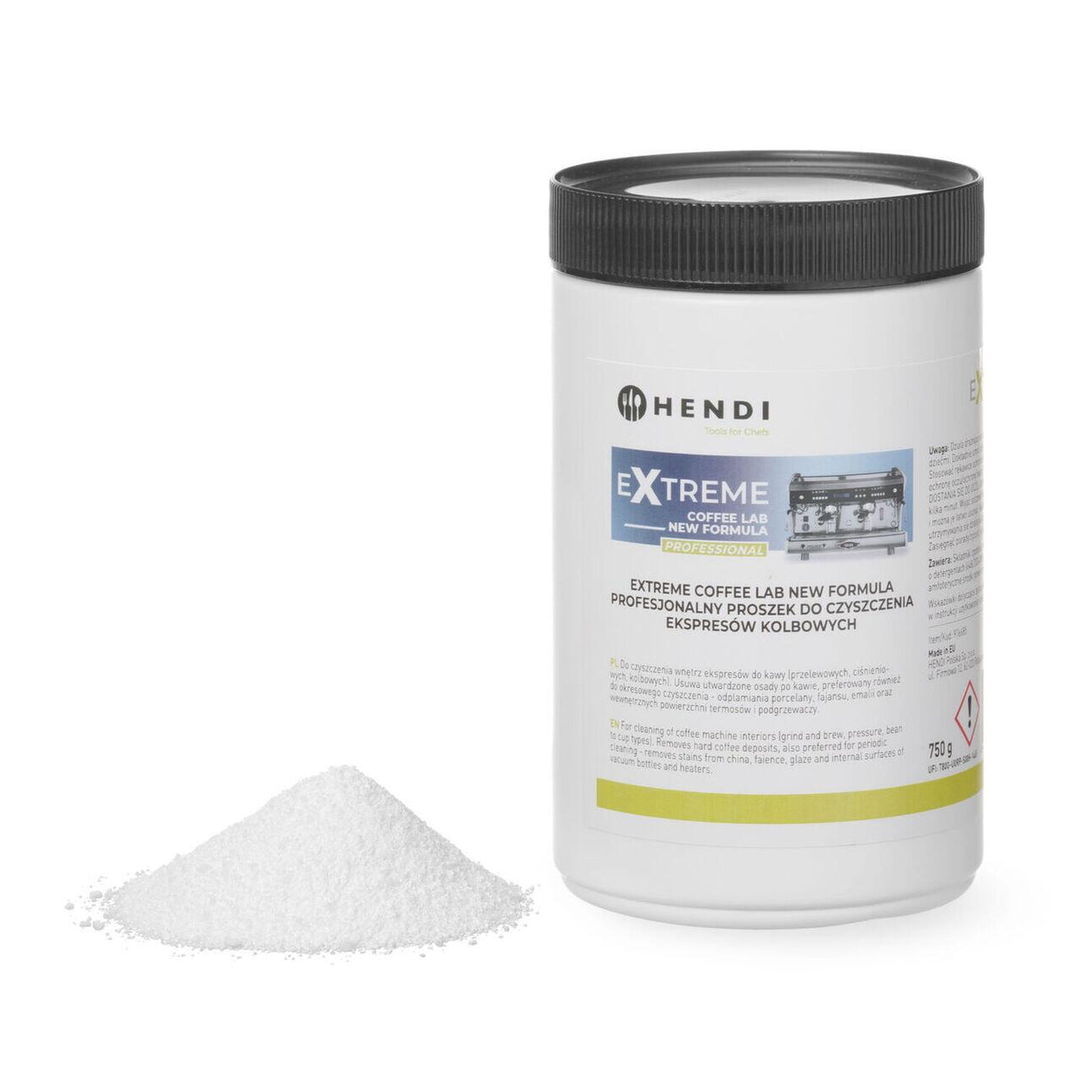 Extreme Coffee Lab NEW FORMULA pulbere de curatare profesionala pentru aparate de cafea cu filtru, HENDI, 0,75 kg