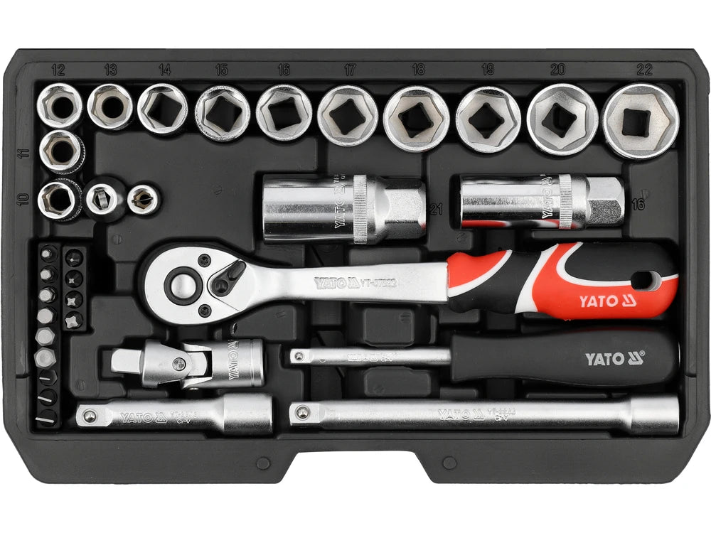 TRUSA TUBULARE 1/4", 3/8" 34 PIESE Yato YT-38700