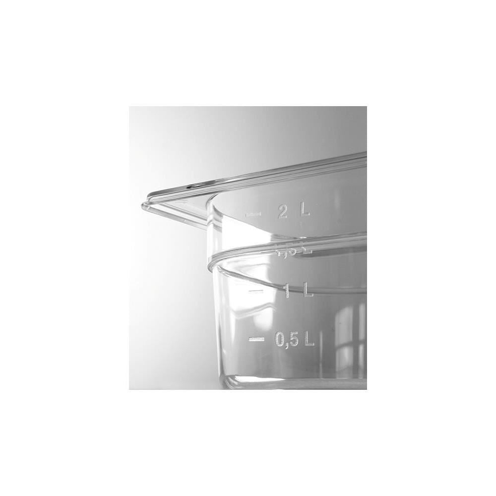 Tava Hendi Gastronorm GN 1/1 150 mm, 21 lt,  policarbonat transparent, rezistenta la temperature -40 gr. Celsius/ 110 gr. Celsius