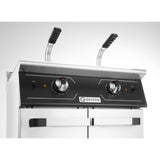 Friteuza electrica dubla cu spatiu de depozitare,2x24L,24kw, 400V, 700x700x(H)850+90 mm