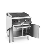 Grill pe gaz cu roca vulcanica si spatiu de depozitare, 6Kw