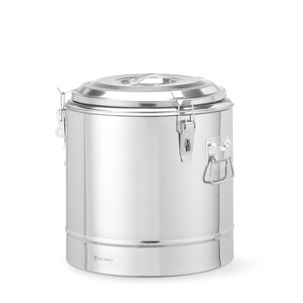 Container transport alimente, HENDI, 19L, inox, V, Ø350x(H)400mm