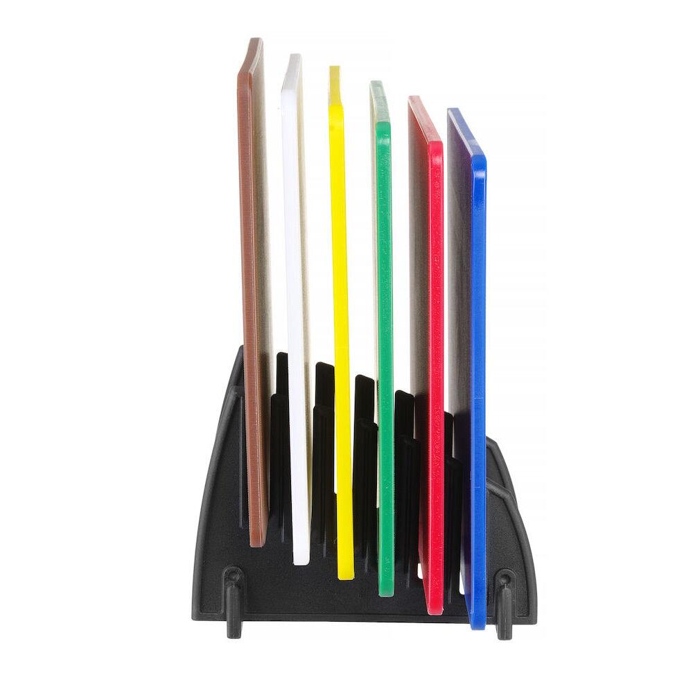 Set 6 placi de taiat HACCP cu suport, HENDI, 6 buc., 450x300x(H)10mm