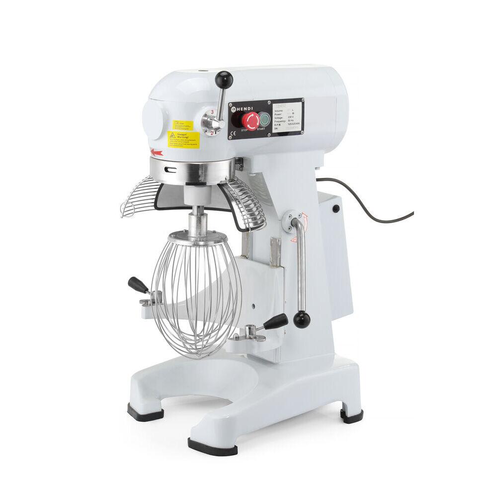 Mixer planetar spirala cu vas detasabil 3 viteze echipat cu roti pivotante vas, capac si spirala din inox 18/10 HENDI Smart, 20 litri 750 W,  Viteza: 19/193 rpm, 400x500x (H) 850 mm