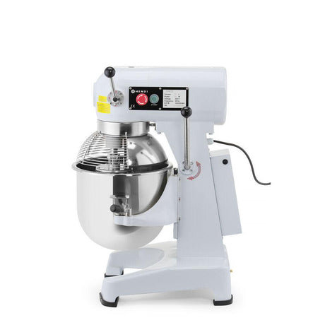 Mixer planetar spirala cu vas detasabil 3 viteze echipat cu roti pivotante vas, capac si spirala din inox 18/10 HENDI Smart, 20 litri 750 W,  Viteza: 19/193 rpm, 400x500x (H) 850 mm