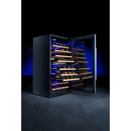 Dulap frigorific pentru vin cu reglare temperatura in 2 zone, 72 sticle,Hendi 232 litri, 220-240V/90W, 595x605x(H)1225 mm