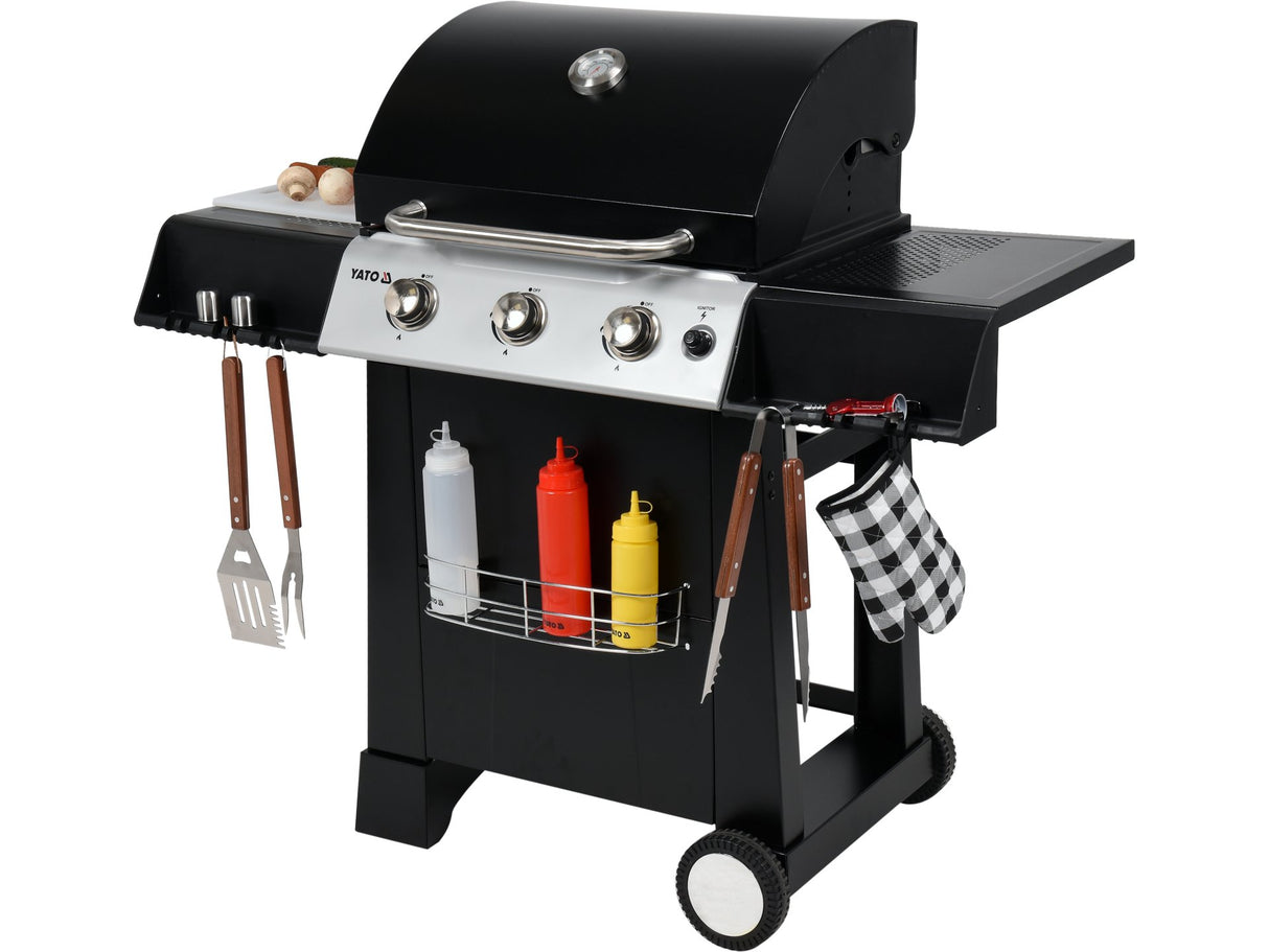 GRATAR PE GAZ, YATO YG-20001 3 ARZATOARE, 9KW