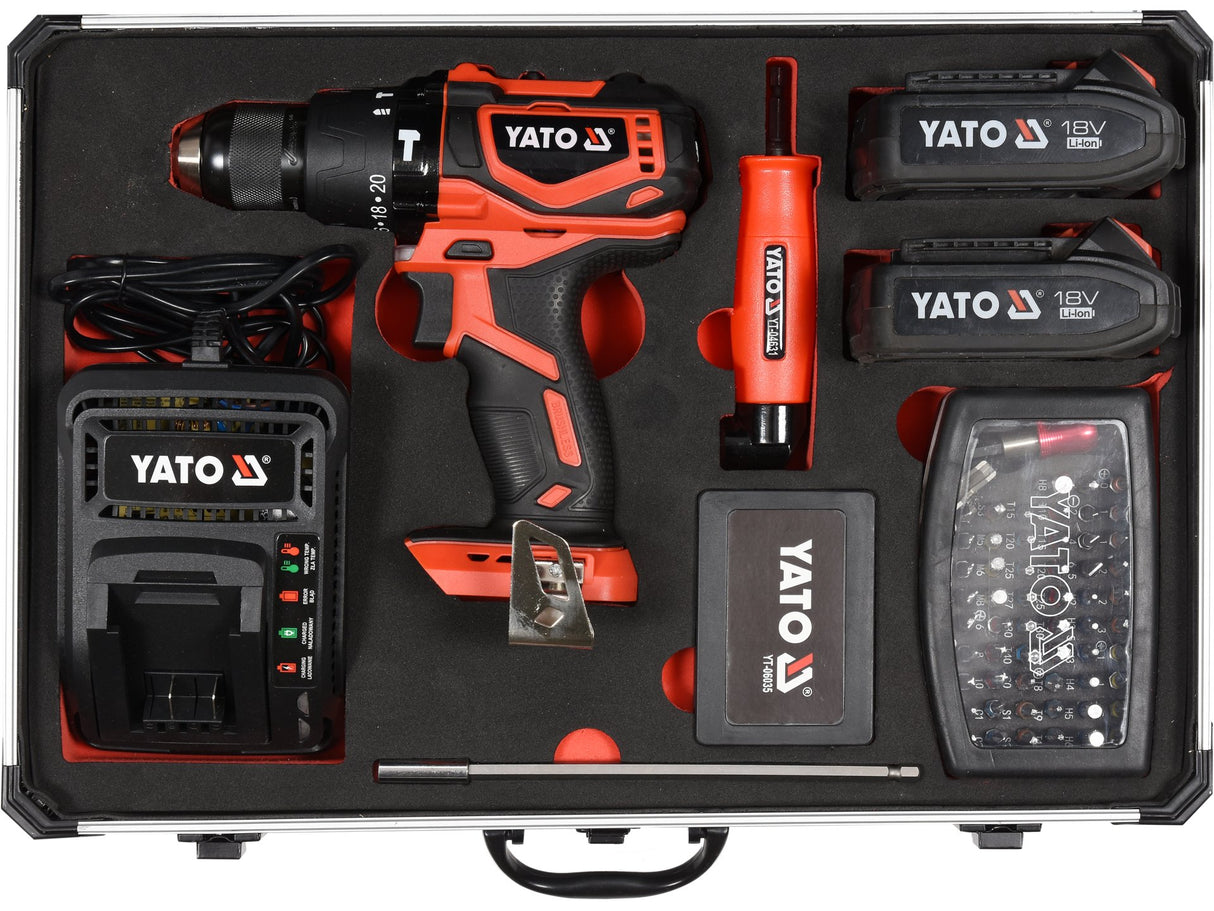 SET AUTOFILETANTA 18V, YATO YT-44250 126 PIESE, 2 ACUMULATORI