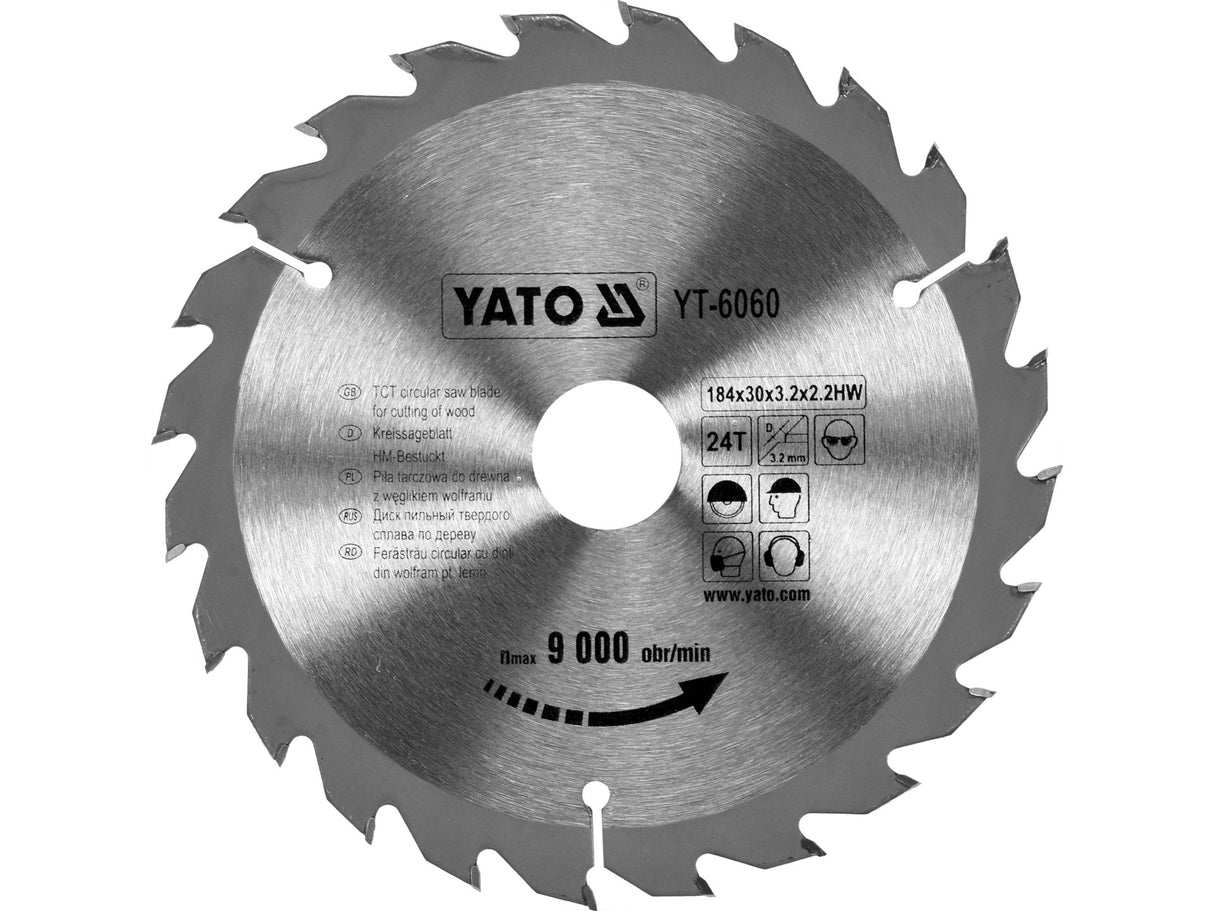 YATO YT-6060 KÖR TÁRCSA FA 184X24TX30MM 