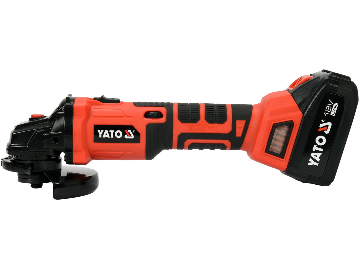 POLIZOR UNGHIULAR 18V, YATO YT-82829 125MM, FARA PERII, TURATIE REGLABILA