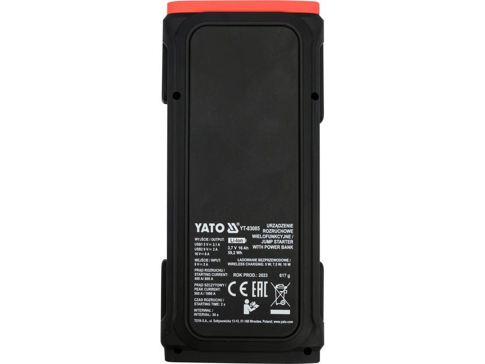 ACUMULATOR EXTERN CU FUNCTIE DE BOOSTER, 16000MAH Yato YT - 83085 Yato - scule electrice si unelte profesionale - BricoMart