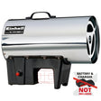 Aeroterma de aer cald pe acumulator Einhell GE - HG 18/370 Niro Li - Solo PXC (Li - ion, 37 kW, carcasa din tabla de otel inoxidabil, aprindere piezo, electrovalva, fara acumulator sau incarcator Einhell - scule electrice si unelte profesionale - BricoMart