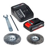 Aparat de curatat rosturi pavaj pe acumulator Einhell GC - CC 18 Li Kit Power X - Change (18 V, maner telescopic reglabil, perii de schimb, incl. acumulator reincarcabil de 2,0 Ah si incarcator Einhell - scule electrice si unelte profesionale - BricoMart