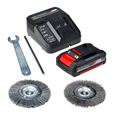 Aparat de curatat rosturi pavaj pe acumulator Einhell GC - CC 18 Li Kit Power X - Change (18 V, maner telescopic reglabil, perii de schimb, incl. acumulator reincarcabil de 2,0 Ah si incarcator Einhell - scule electrice si unelte profesionale - BricoMart