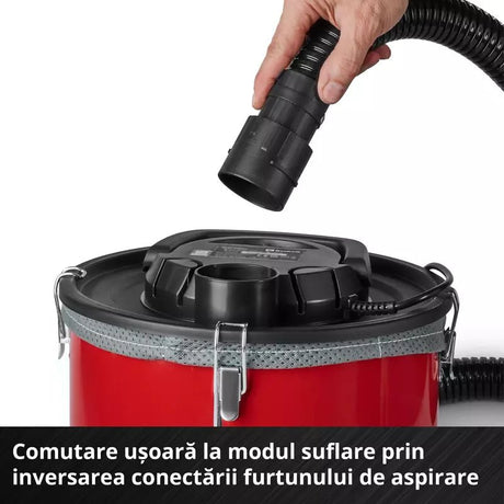 Aspirator pentru cenusa Einhell TC-AV 1830 D, 800 W, putere de aspirare 170 mbar, recipient colectare 18 l, sistem de filtrare, pre-filtru pentru praf fin, functie de suflare, furtun 1 m, cablu 2 m - imagine 6