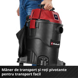 Aspirator umed - uscat Einhell TC - VC 2555 - cablu 3 m, maner transport, 850 W, 25 l BricoMart - scule electrice si unelte profesionale - BricoMart