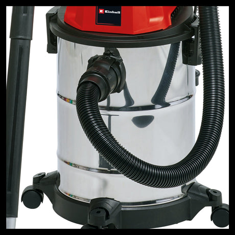 Aspirator umed/uscat Einhell TC - VC 1820 S (1.250 W, rezervor din otel inoxidabil de 20 l, racord de suflare, 4 roti, furtun de aspirare Ø 36 mm + extensie, duza de podea, filtre Einhell - scule electrice si unelte profesionale - BricoMart
