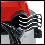Aspirator umed/uscat Einhell TC - VC 1820 S (1.250 W, rezervor din otel inoxidabil de 20 l, racord de suflare, 4 roti, furtun de aspirare Ø 36 mm + extensie, duza de podea, filtre Einhell - scule electrice si unelte profesionale - BricoMart