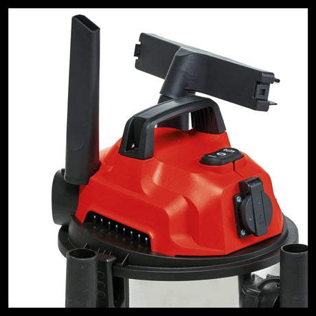 Aspirator umed/uscat Einhell TC - VC 1820 SA (1.250 W, rezervor din otel inoxidabil de 20 l, racord de suflare, suport pentru accesorii, mufa cuplaj automat, furtun de aspirare, duze + filtru Einhell - scule electrice si unelte profesionale - BricoMart