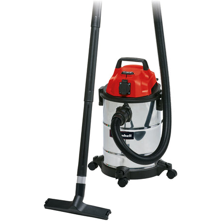 Aspirator umed/uscat Einhell TC - VC 1820 SA (1.250 W, rezervor din otel inoxidabil de 20 l, racord de suflare, suport pentru accesorii, mufa cuplaj automat, furtun de aspirare, duze + filtru Einhell - scule electrice si unelte profesionale - BricoMart