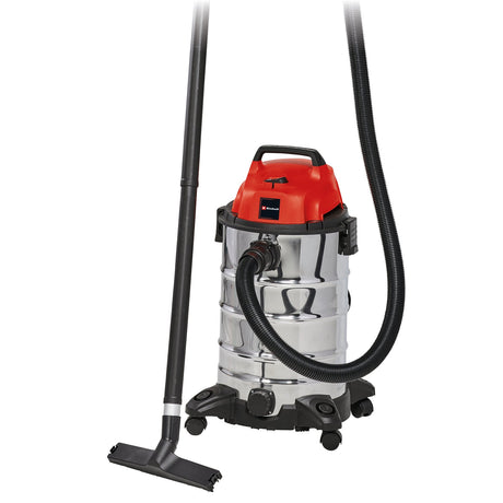Aspirator umed/uscat Einhell TC - VC 1930 S (1.500 W, rezervor din otel inoxidabil de 30 l, racord de suflare, incl. furtun de aspirare din plastic, duza pentru podea/cravate, filtre Einhell - scule electrice si unelte profesionale - BricoMart