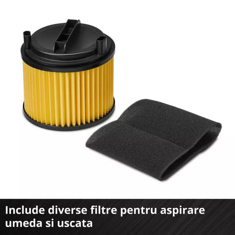 Aspirator umed/uscat Einhell TC-VC 3055 A, 850 W, putere de aspirare 190 mbar, priza automata, recipient de colectare de 30 l, maner de transport, incl. duze, filtre si sac de colectare a murdariei - imagine 5