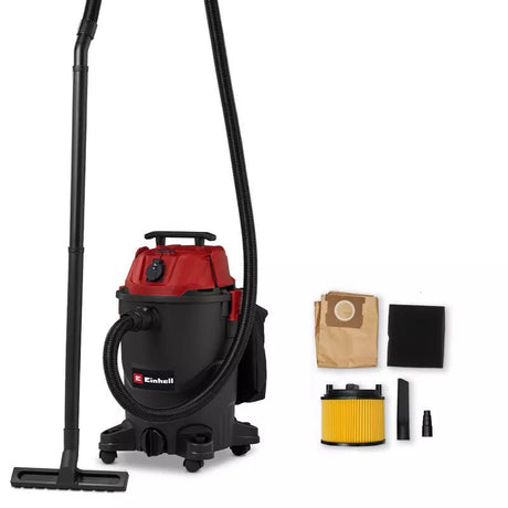 Aspirator umed/uscat Einhell TC-VC 3055 A, 850 W, putere de aspirare 190 mbar, priza automata, recipient de colectare de 30 l, maner de transport, incl. duze, filtre si sac de colectare a murdariei - imagine 1