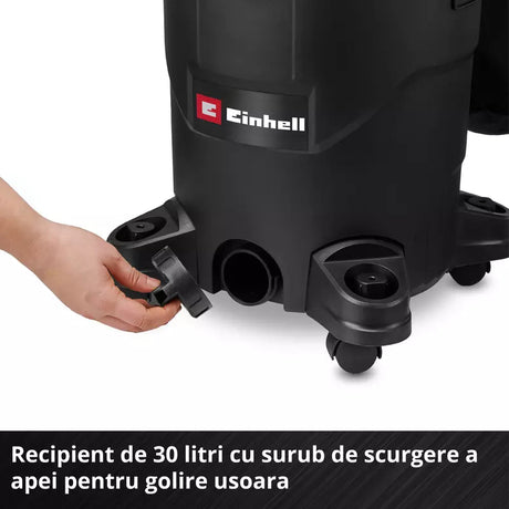 Aspirator umed/uscat Einhell TC-VC 3055 A, 850 W, putere de aspirare 190 mbar, priza automata, recipient de colectare de 30 l, maner de transport, incl. duze, filtre si sac de colectare a murdariei - imagine 6