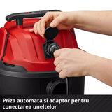 Aspirator umed/uscat Einhell TC-VC 3055 A, 850 W, putere de aspirare 190 mbar, priza automata, recipient de colectare de 30 l, maner de transport, incl. duze, filtre si sac de colectare a murdariei - imagine 4