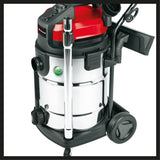 Aspirator umed/uscat Einhell TE - VC 2230 SA (tehnologie ECO, 1150 W, rezervor din otel inoxidabil, surub de scurgere a apei, racord de suflare pentru curatare prin suflare, regulator de aspiratie, suport pentru accesorii, inclusiv Einhell - scule electrice si unelte profesionale - BricoMart