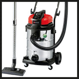 Aspirator umed/uscat Einhell TE - VC 2230 SA (tehnologie ECO, 1150 W, rezervor din otel inoxidabil, surub de scurgere a apei, racord de suflare pentru curatare prin suflare, regulator de aspiratie, suport pentru accesorii, inclusiv Einhell - scule electrice si unelte profesionale - BricoMart