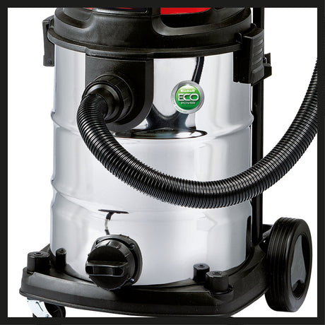 Aspirator umed/uscat Einhell TE - VC 2230 SA (tehnologie ECO, 1150 W, rezervor din otel inoxidabil, surub de scurgere a apei, racord de suflare pentru curatare prin suflare, regulator de aspiratie, suport pentru accesorii, inclusiv Einhell - scule electrice si unelte profesionale - BricoMart