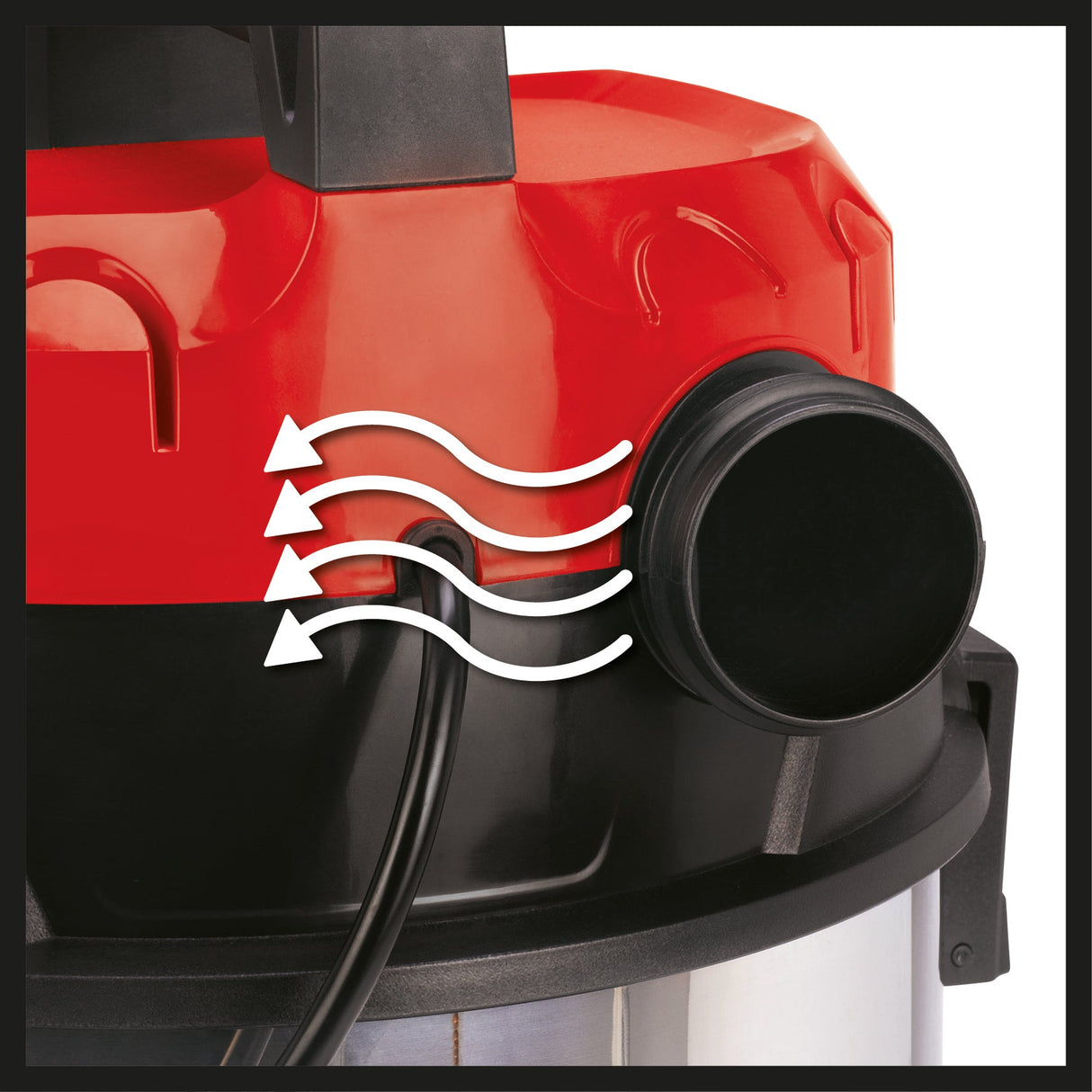 Aspirator umed/uscat Einhell TE - VC 2230 SA (tehnologie ECO, 1150 W, rezervor din otel inoxidabil, surub de scurgere a apei, racord de suflare pentru curatare prin suflare, regulator de aspiratie, suport pentru accesorii, inclusiv Einhell - scule electrice si unelte profesionale - BricoMart