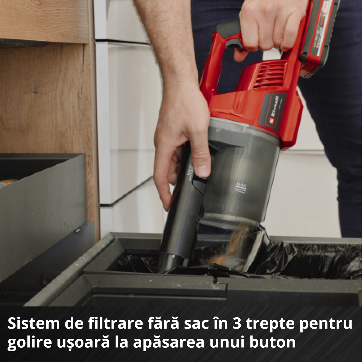 Aspirator vertical fara cablu Einhell TE - SV 18 Li (1x4,0Ah) - 0.6 l BricoMart - scule electrice si unelte profesionale - BricoMart