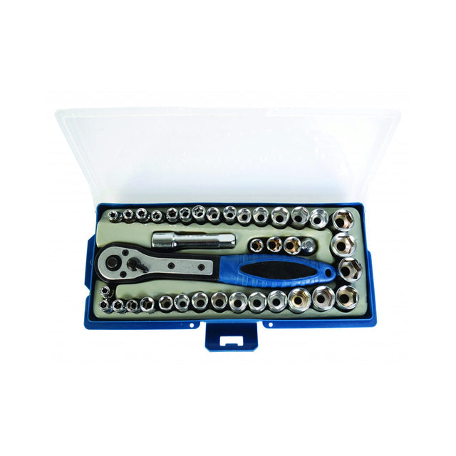 BASIC Set tubulare 39pcs 1/4" 4 - 15mm BS Cutie utila de depozitare Basic - scule electrice si unelte profesionale - BricoMart