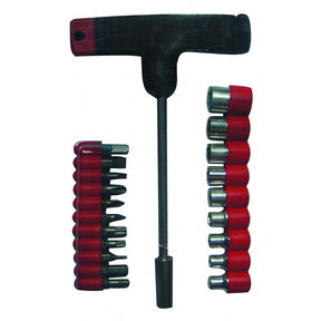 BASIC Surubelnita cu biti si tubulare set 21pcs BS Maner tip "T" pentru biti Basic - scule electrice si unelte profesionale - BricoMart