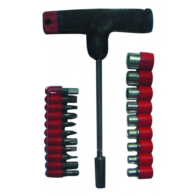 BASIC Surubelnita cu biti si tubulare set 21pcs BS Maner tip "T" pentru biti Basic - scule electrice si unelte profesionale - BricoMart