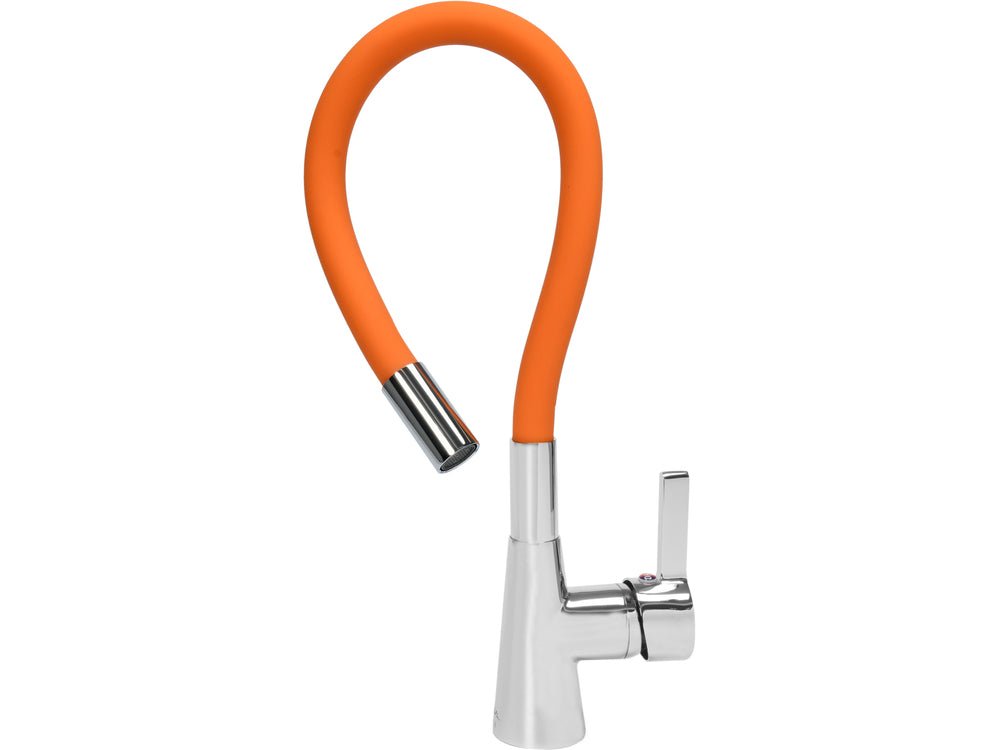 BATERIE DE BUCATARIE CU FURTUN FLEXIBIL, PORTOCALIU Fala 75708 - Baterii pentru chiuvete, 15 cm, ergonomic, inox Fala - scule electrice si unelte profesionale - BricoMart
