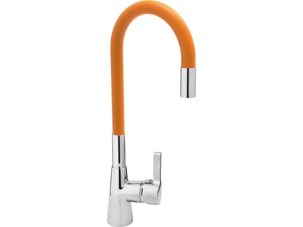 BATERIE DE BUCATARIE CU FURTUN FLEXIBIL, PORTOCALIU Fala 75708 - Baterii pentru chiuvete, 15 cm, ergonomic, inox Fala - scule electrice si unelte profesionale - BricoMart
